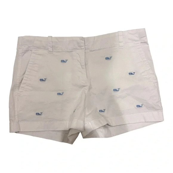 Vineyard Vines Girls' Embroidered Whale Shorts Chinos Nautical Adjustable Waist - Picture 2 of 7
